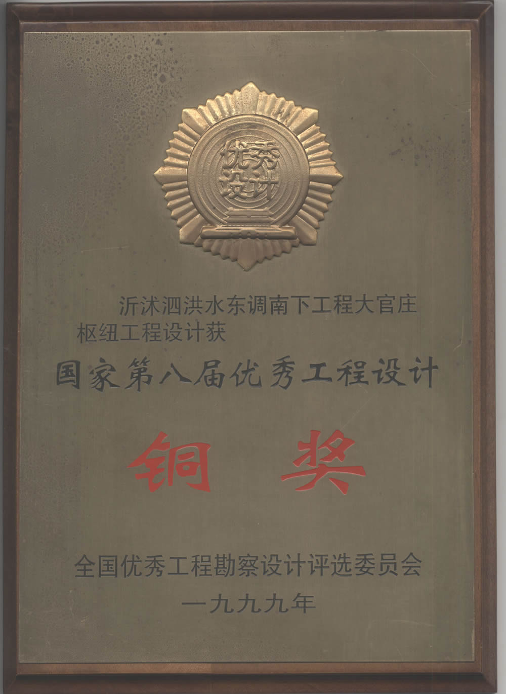 沂沭泗洪水东调南下工程大官庄枢纽工程设计-1999全国优秀工程设计铜奖